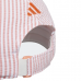 Adidas時尚透氣帽(白底桔細條)#5771