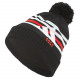 Adidas保暖毛線帽(黑底/白.桔.淺藍橫條)#1631