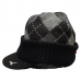 Mizuno時尚保暖帽沿毛線帽(黑灰)#250509