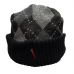 Mizuno時尚保暖帽沿毛線帽(黑灰)#250509