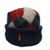 Mizuno時尚保暖帽沿毛線帽(藍紅)#250514