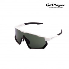 GoPlayer大框太陽眼鏡(白黑框綠片)#50018
