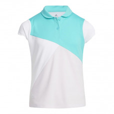 Adidas女童heatrdy速乾高爾夫polo衫(白/綠)#HA6457
