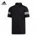 Adidas golf 三條紋短袖Polo衫-黑色
