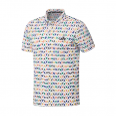 Adidas短袖上衣(綠桔藍灰/白山形印花)#6834