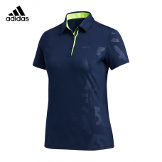 Adidas golf 浮雕印花女款短袖Polo衫(深藍色) #FM0151