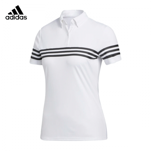 Adidas golf 三條紋女款短袖Polo衫(白色) #FS6463