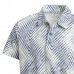 Adidas青少年短袖上衣(白底/深藍紋)#8255