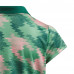 Adidas青少年短袖上衣(綠底粉綠印花)#9699