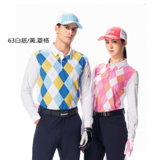 Lynx男長袖Polo衫(63白底/黃.菱格)#1552104 Lynx男長袖Polo衫(63白底/黃.菱格)#1552104