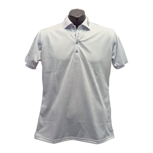 Mizuno E2TA短袖Polo衫(白底灰印花)#00102