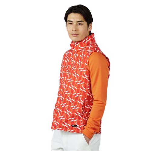 Mizuno防風羽絨背心(白/桔紅圖)#50853