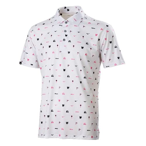 Mizuno男Polo衫(白/粉.深藍Tee.球車..印圖)#00201