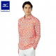 Mizuno長袖Polo衫(白.桔幾何圖印花)#50253 Mizuno長袖Polo衫(白.桔幾何圖印花)#50253