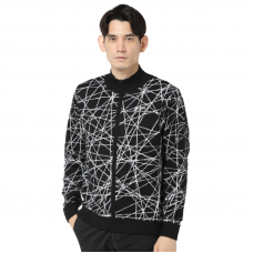 Srixon保暖時尚針織外套(黑底白紋)#032