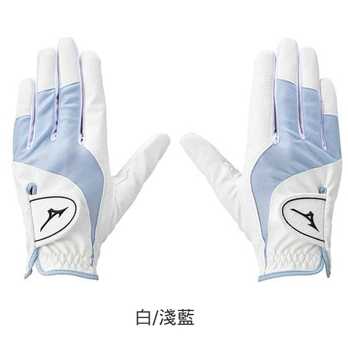 Mizuno女全天候雙手手套(白/淺藍)#55421