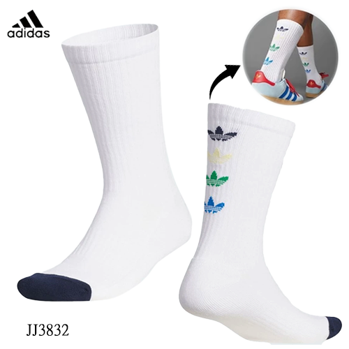 Adidas 3葉款限量中筒襪(白)#3832