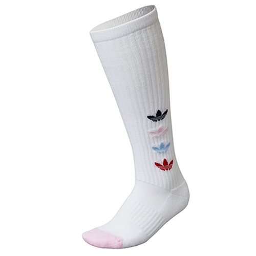 Adidas 3葉款 女長筒襪(白)#7091