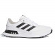 Adidas SL真皮軟釘鞋(白/3黑斜線)#4034